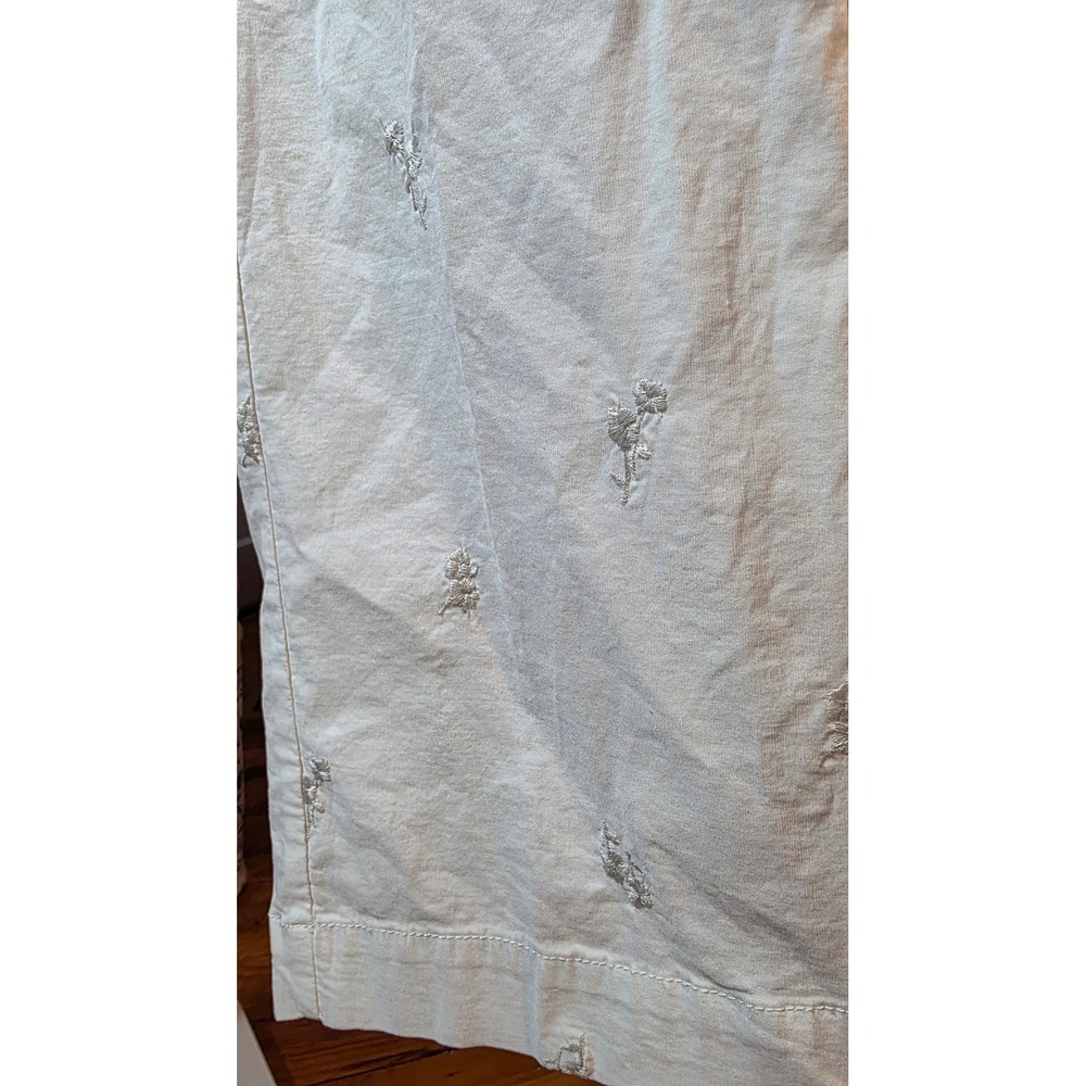 Nicole Miller White Embroidered Wide Leg Linen Rayon Pants Womens Size 2 - Picture 8 of 10